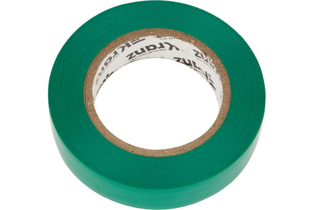 Изолента ПВХ KRANZ 0,13х15 мм, 20 м, зеленая KR-09-2603