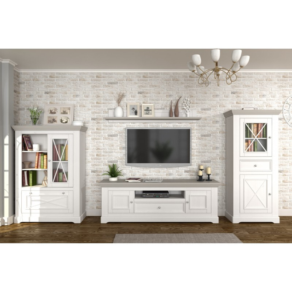 Полка настенная «Форест» белый воск/антрацит