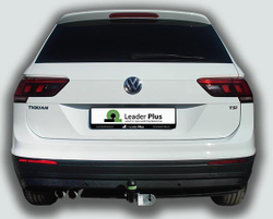 Фаркоп Лидер-Плюс для VW TIGUAN 1/2 2007 -/ JETTA (5K2) 2010 -2018 / SKODA YETI (5L7) 2009 -/KODIAQ 2016- /KAROQ с электрикой (Smart) и сертифкатом в комплекте арт.(V123-A)