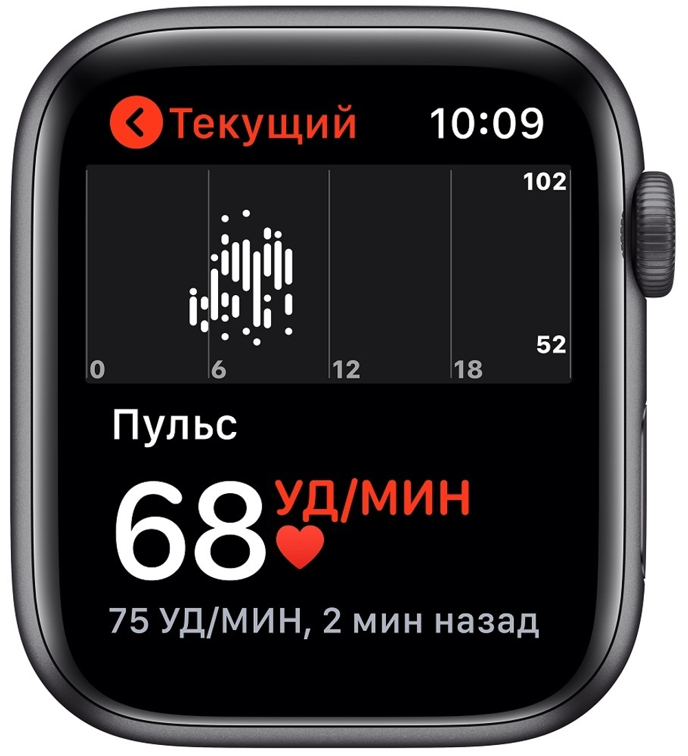 Часы Apple Watch Series SE 44 mm Space Gray Aluminum Case/Black Sport Band