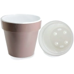 Кашпо для цветов пластиковое 1л d-14,5см «Порто» со вставкой мокко