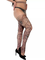 Молодежные колготки +size с принтом (Размер: XL-XXL-XXXL) (Цвет: бежевый)