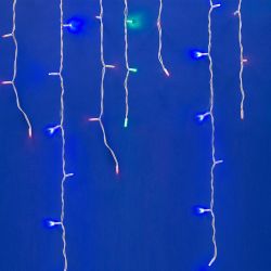 ULD-B3010-200-TWK MULTI IP67 Бахрома светодиодная с эффектом мерцания. 3м. Соединяемая. 200 светодиодов. Разноцветный свет. Провод белый. TM Uniel.