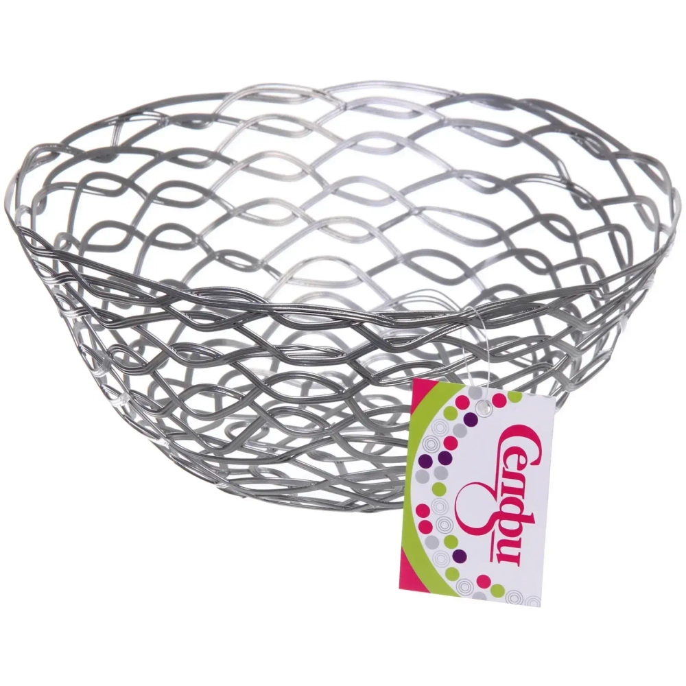 Фруктовница «Brownie» 20*8см волна серая