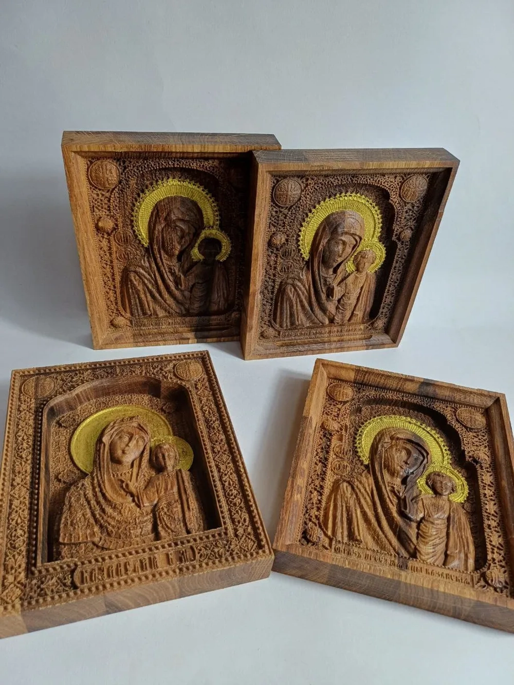 Освященная Икона Казанской Божией Матери 19x23.8см дуб - Кб