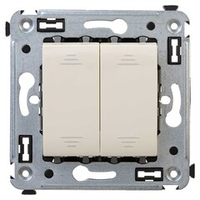 Выключатель двухклавишный в стену, "Avanti", "Ванильная дымка"