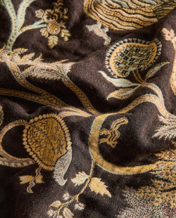 Zara Home - Жаккардовое одеяло с цветочным рисунком, коричневый, 140x190 см