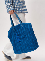 Сумка-шоппер Deboro 30678 синий трикотаж