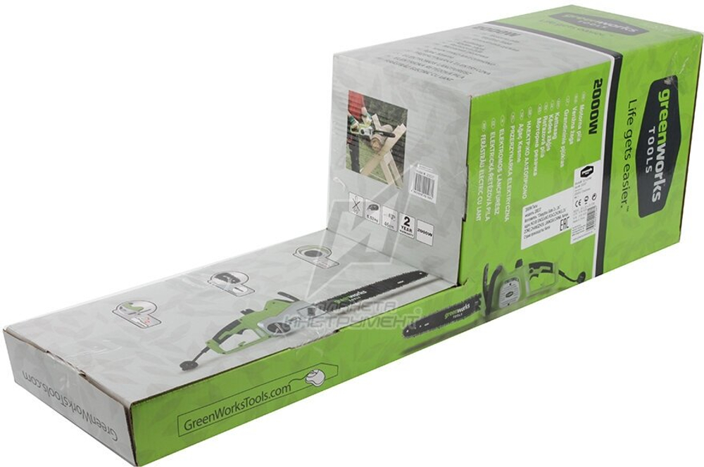 Greenworks Цепная пила электрическая GCS2046, {2000W, 45 см} [20037]