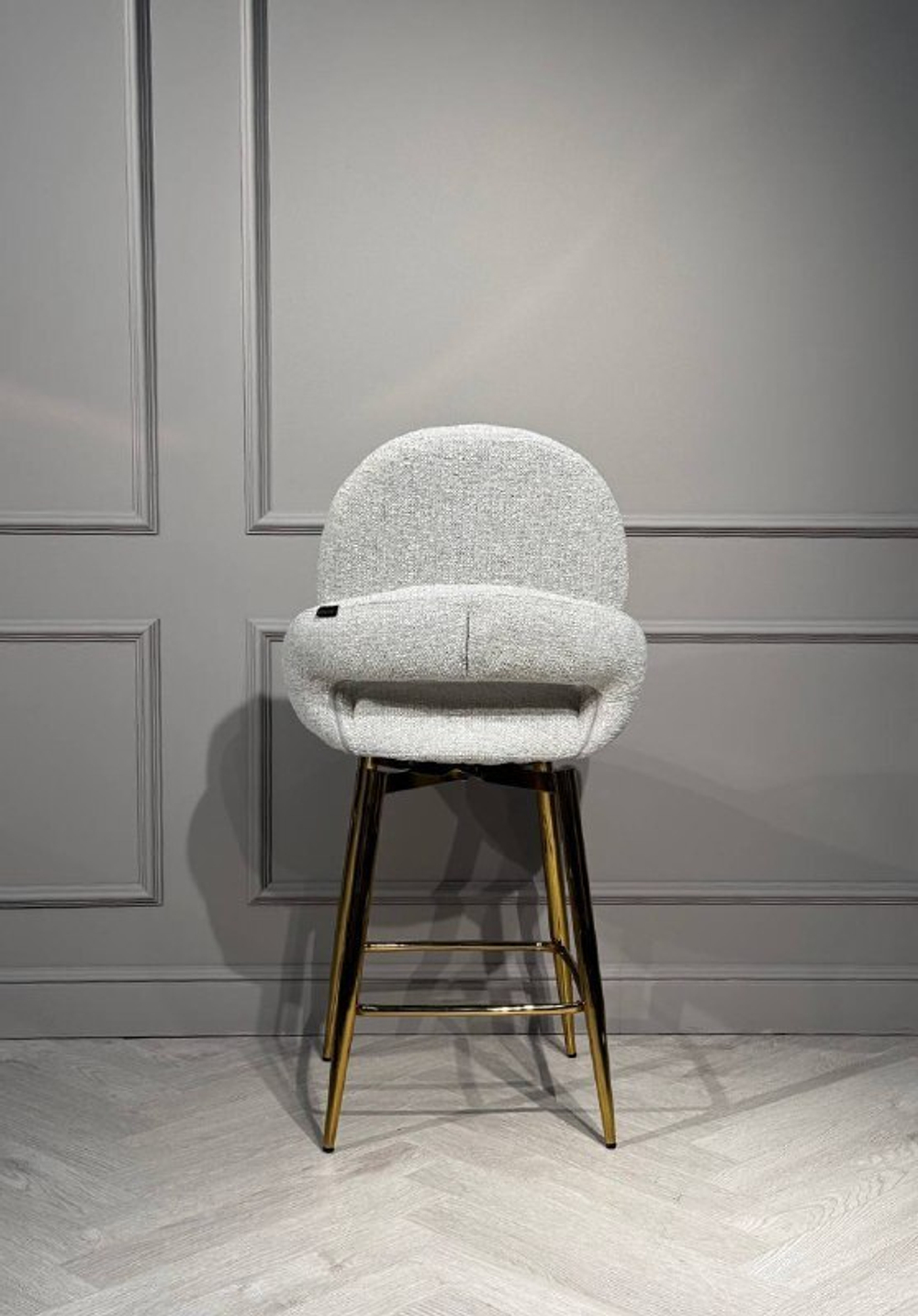 Стул барный Ist Casa Виола, 55х46х105 см, белый крем, золото