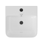 Умывальник-моноблок MONO WAVE 340*340*835 ш*г*в, с хром переливом, белый, прямоуг