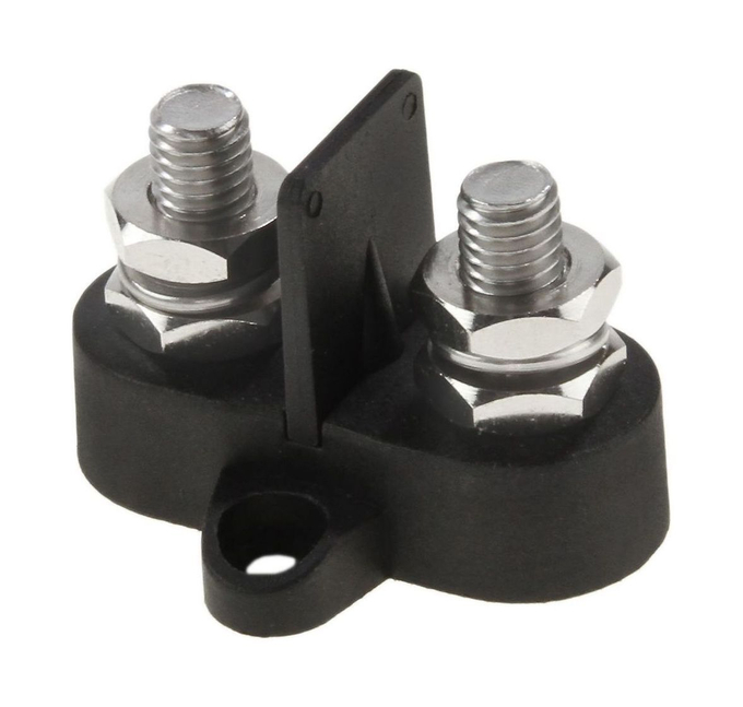 Клемма-штифт двойная с перемычкой, M6, черная