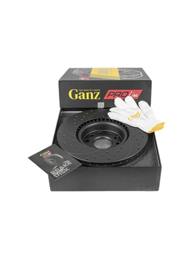 Диск тормозной передний перфорированный PRO-LINE с покрытием (комплект 2 шт) VW JETTA/PASSAT 05-> GANZ GIJ10008S