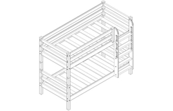 Вариант 11 Низкая кровать "Соня" с прямой лестницей Белый