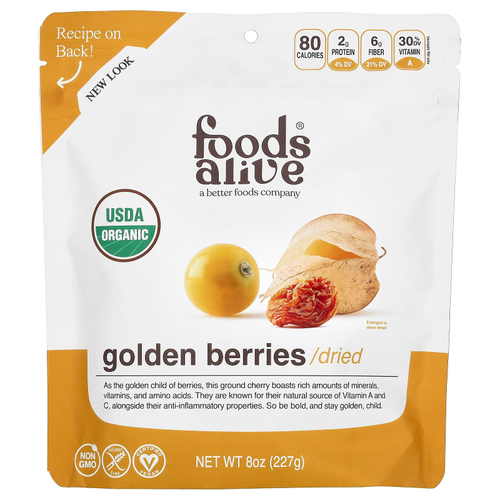 Foods Alive, Органические золотые ягоды, сушеные, 227 г (8 унций)