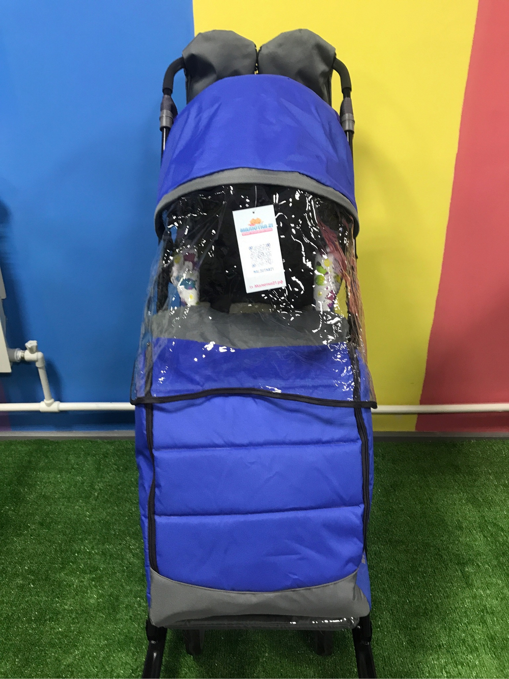 Санки-коляска KIDS 3-4 (Синий)