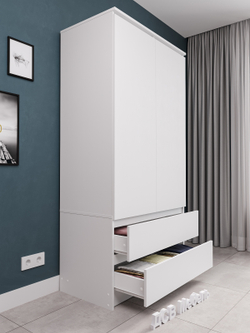 Шкаф Мори МШ900.1 (ш904*г504*в1800мм) Белый