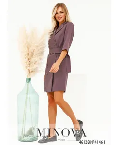 Платье 4146Н-коричнево-фиолетовый Minova
