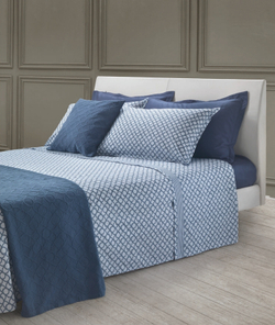 Постельное белье 2 спальное евро макси Trussardi Contemporary Logo синее