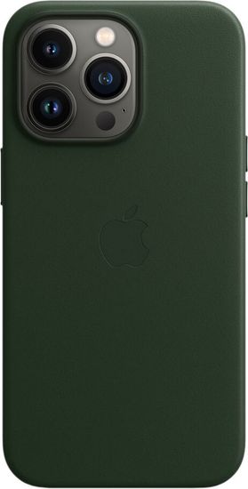 Чехол Apple Leather Case with MagSafe for iPhone 13 Pro, «зелёная секвойя»