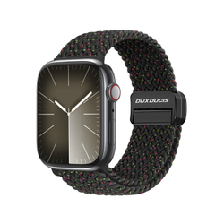 Эластичный ремешок черного цвета (Black Unity) от Dux Ducis для смарт часов Apple Watch размером 42, 44, 45, 46, 49MM, серия Strap (Mixture Pro Series)