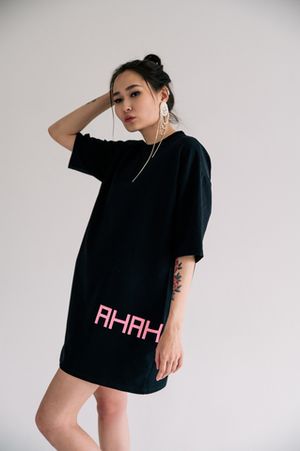 Платье-футболка AHAHAHUI| Черный