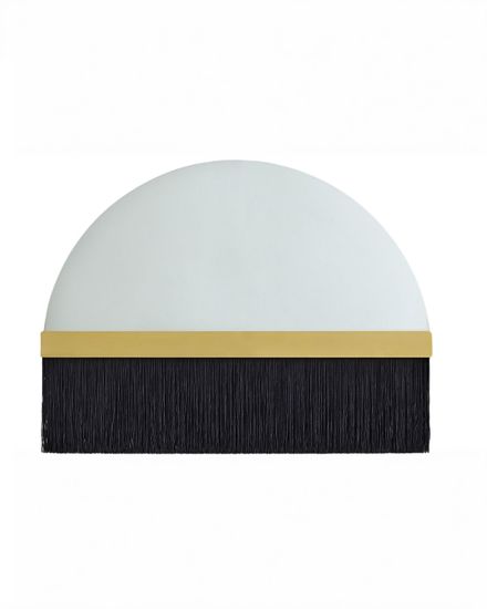 Декоративное зеркало “Арья” с чёрной бахрамой