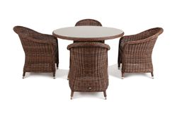 "Равенна" обеденная группа плетеная, цвет коричневый