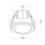 ST757.538.10R Св-к встр. Белый LED 1*10W 3000K 700Lm Ra >90 60° IP20 D65xH52 85-265V