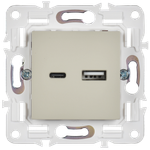 SKANDY Розетка USB A+C 18Вт SK-R13B бежевый IEK