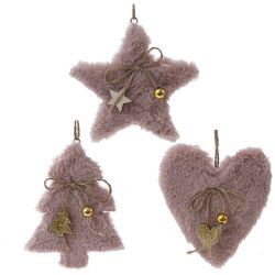 GAEM Изделие декоративное подвесное "Сердце/Ёлка/Звезда", L9 W1 H11 см, 3в.