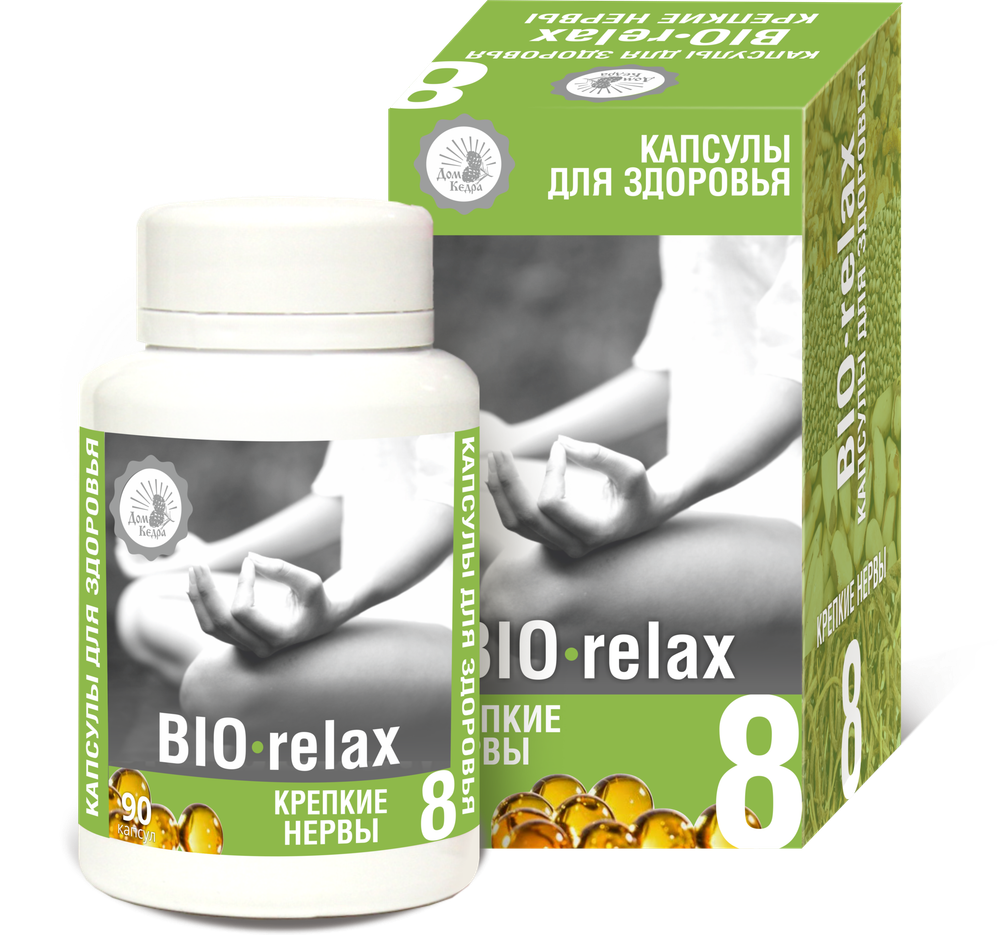 Капсулированные масла с экстрактами BIO-relax - крепкие нервы, 90 капс. по 0,3г., Дом Кедра