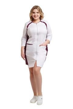 Халат женский А009 3/4 (экстра/белый/бургунди 712)