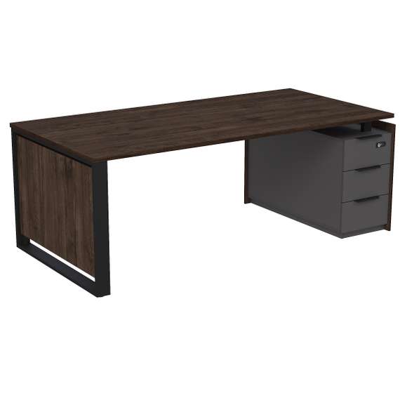 15СОУ-КЗ-ШД.2010 Стол рабочий на опорной угл тумбе, с ящ, с код замком (2060*1030*750)