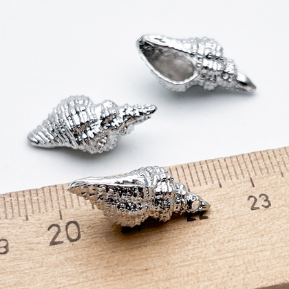 Подвеска Ракушка, цвет серебро (родий), размер 23*11 мм, цена за 1 шт