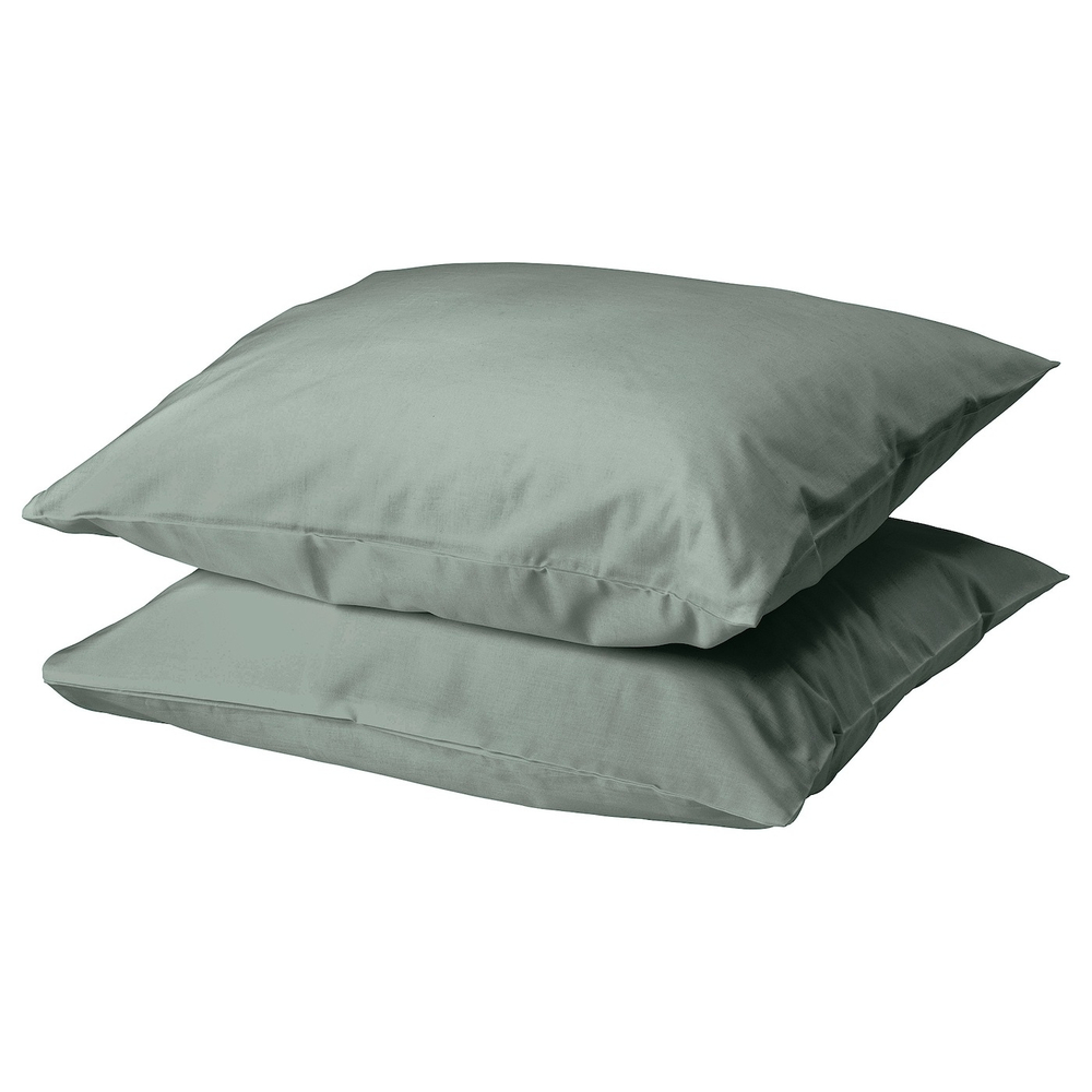 IKEA DVALA  (ИКЕА ДВАЛА)  -  Наволочка, серо-зеленая, 50x60 см