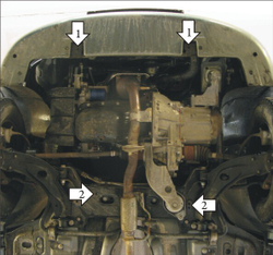 Защита картера Двигателя, КПП. 2 мм, Сталь. для FIAT Albea 2006-2012, FIAT Albea 2002-2006 MOTODOR.00611
