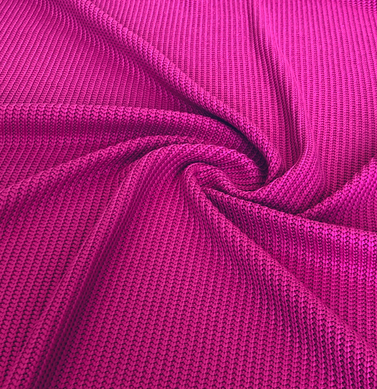 Трикотаж вязанный, косичка мелкая, розовый яркий, хлопок MARNI