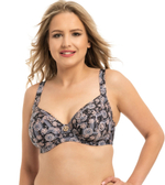 Черный купальный лиф с принтом (Размер: 70H) (Цвет: черный)