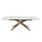 Прямоугольный раздвижной обеденный стол 1157 из керамики в отделке под мрамор