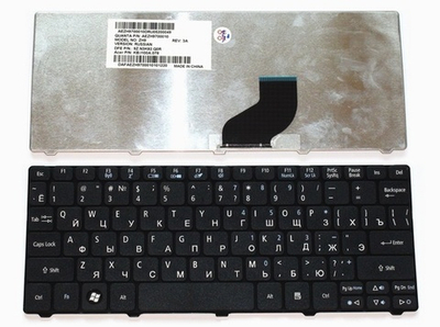 Клавиатура для ноутбука Acer Aspire One 532, 532h, AO532H, AOD532H, D255, D527, D260, NAV50 Gateway LT21 E-Machines 350 Series Black