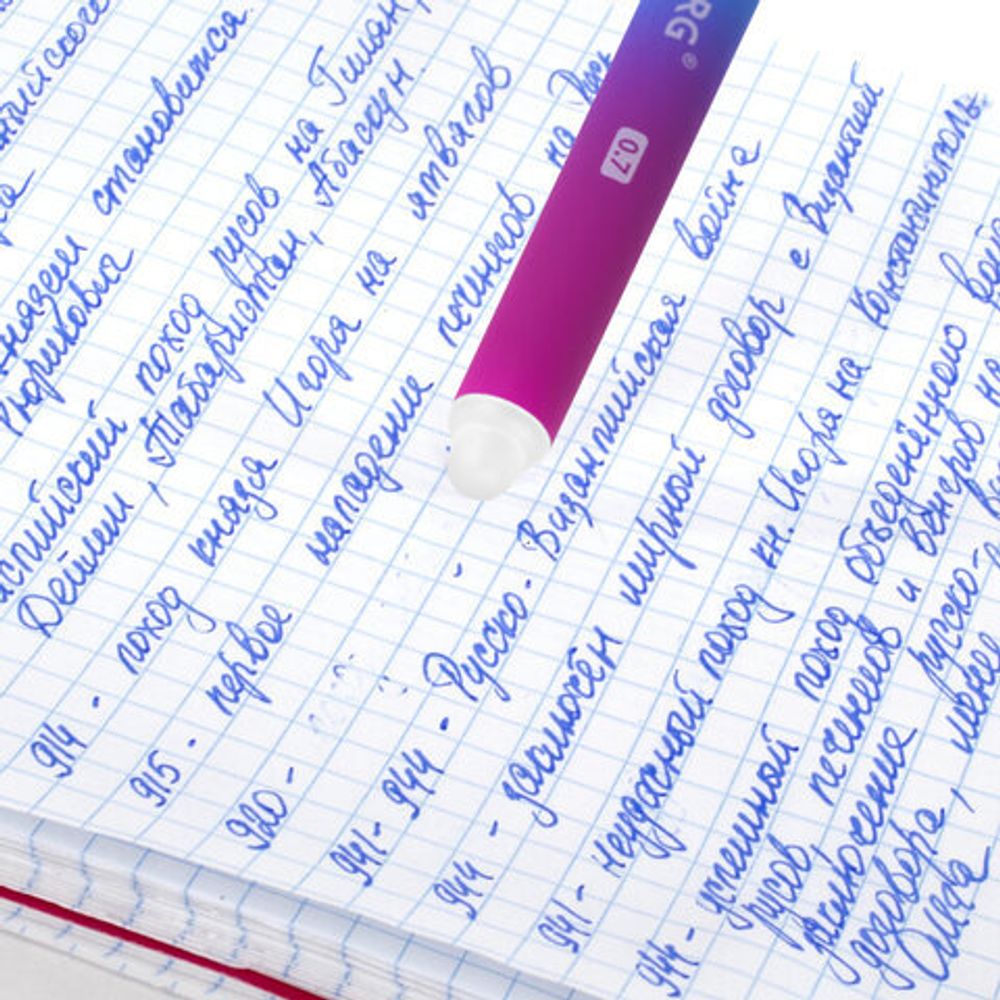 Ручка стираемая гелевая BRAUBERG "Grade", СИНЯЯ, soft-touch, узел 0,7 мм, линия письма 0,5 мм, 144208