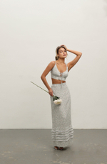 Юбка макси с цветочным принтом