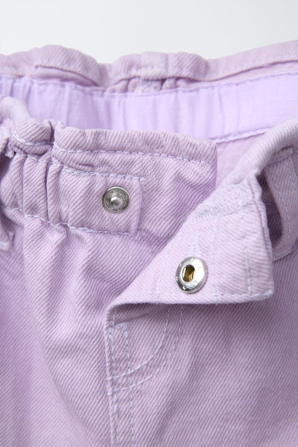 ZARA ШОРТЫ ИЗ ТВИЛА PAPERBAG COMFORT, ЦВЕТ МАЛЬВЫ