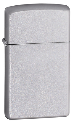 Зажигалка Zippo Slim Satin Chrome, латунь/сталь, серебристая, матовая, 30х10x55 мм