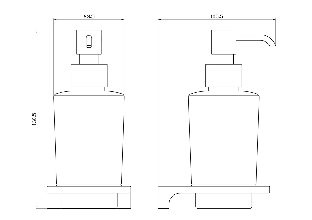 Дозатор мыла WONZON & WOGHAND ECLIPSE, Глянцевое золото (WW-9133-LG)