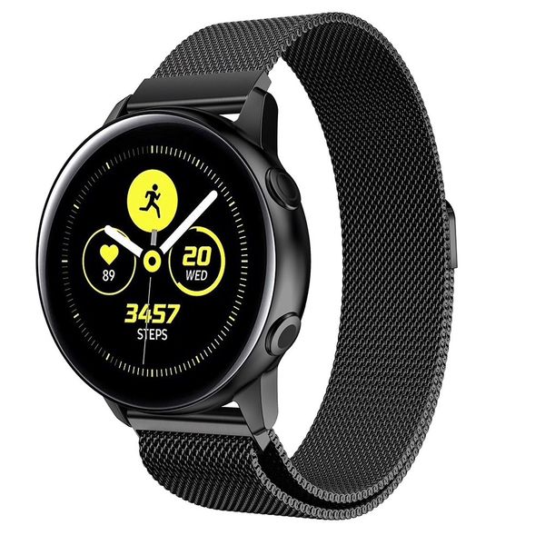Ремешок Fohuas для часов Samsung Galaxy Watch Active 2 Миланская петля (черный) 20мм