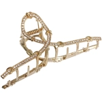 Заколка-краб для волос «AKS - DesignPRO», петля, цвет золото и хром, 11*5см