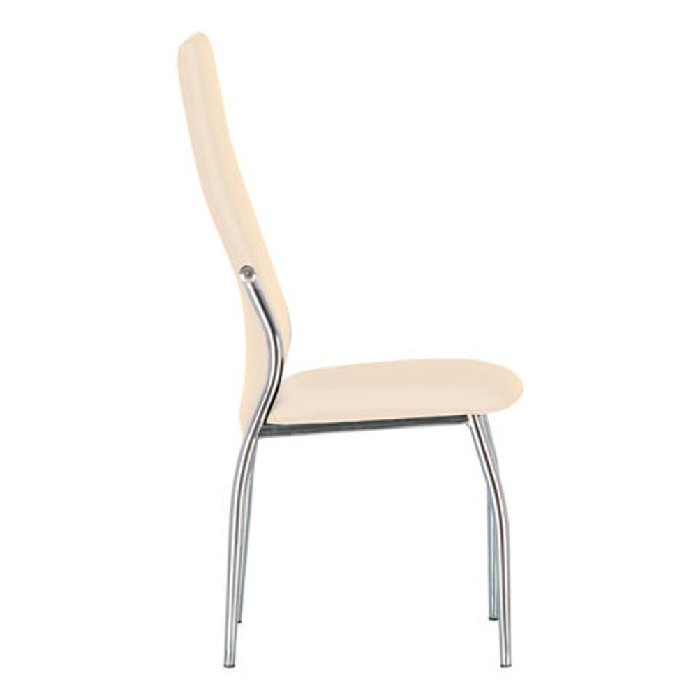 Стул для столовых, кафе, дома "Martin", хромированный каркас, кожзам бежевый