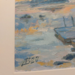 Постер с паспарту 30х40 см Репродукция с авторской картины маслом "Финляндия. Светает"